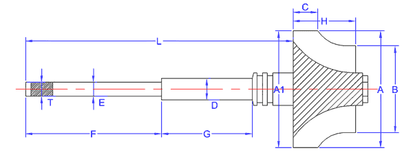 Shaft and wheel